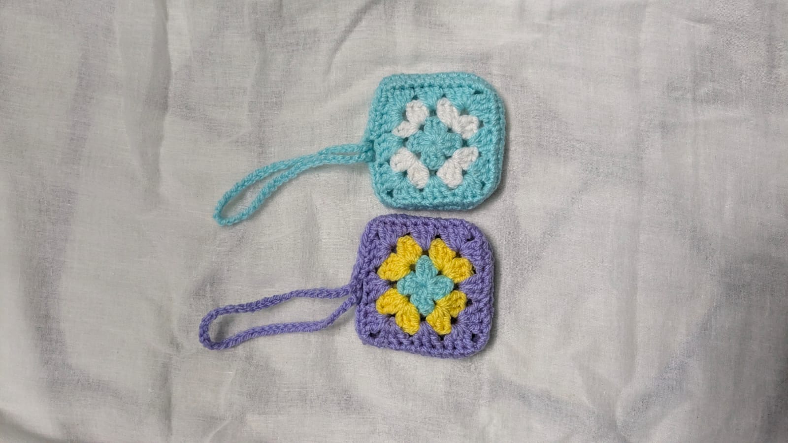 Granny Square Tag Set (Teal & Purple)