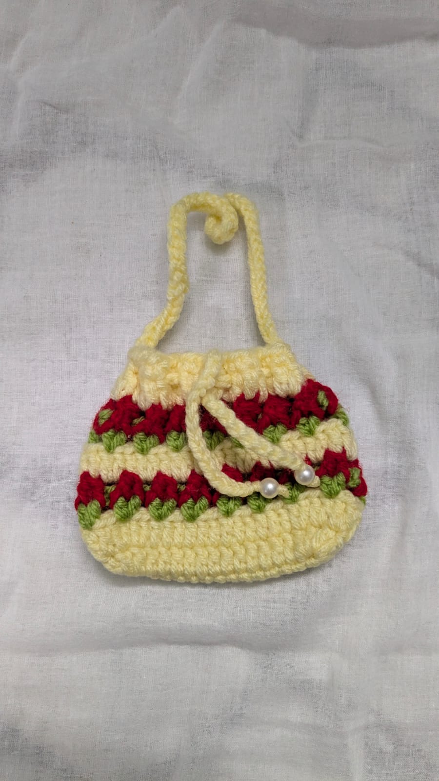 Striped Pearl Clasp Purse