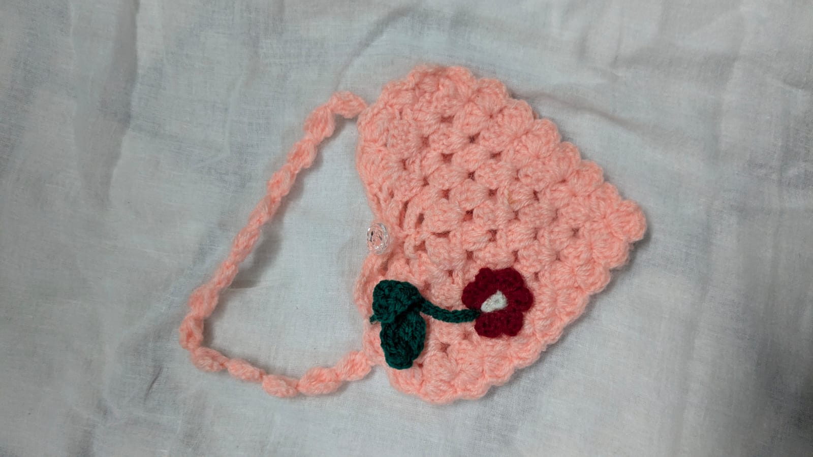 Peach Rose Drawstring Purse